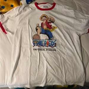 Onepiece Red and White Universal Studios Tee
